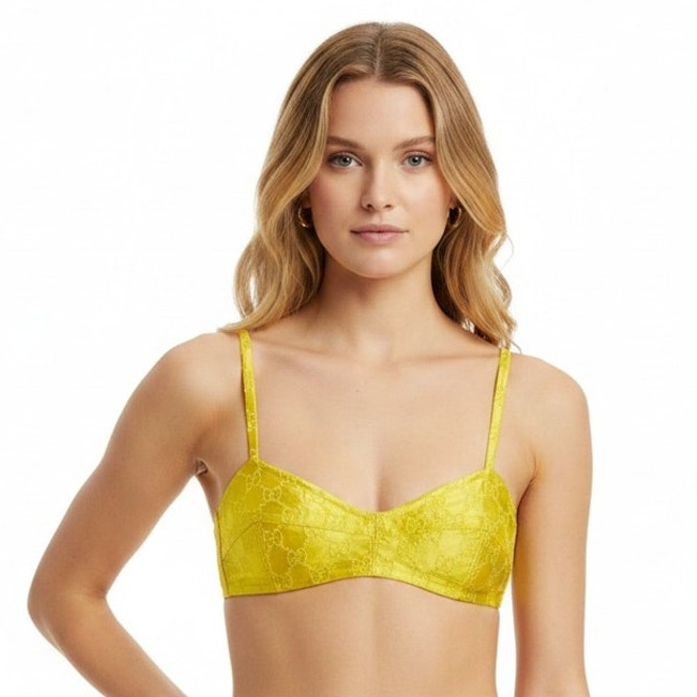 Gucci Womens Embroidered Silk Bra, IT38/US2 SRP: $890
